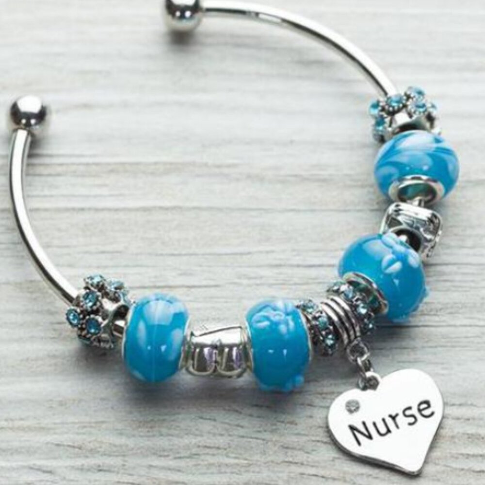 Nurse Beaded Charm Bracelet